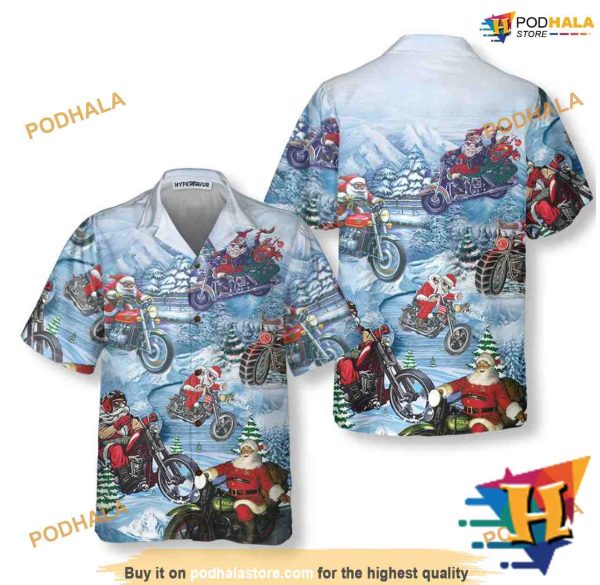 Santa’s Drive Christmas Hawaiian Shirt, Santa Claus Hawaiian Shirt