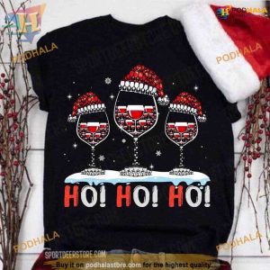 Santa's Laugh and Wine Ho Ho hoXmas Shirt, Best Family Christmas Gifts