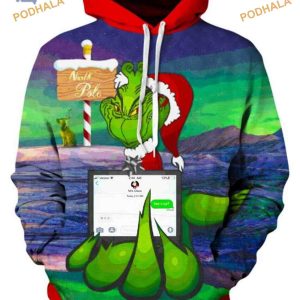 Savage Grinch 3D Xmas Hoodie, Funny Xmas Gifts