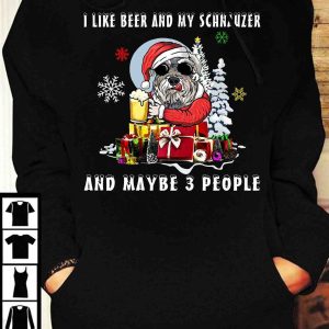 Schnauzer Santa Claus Beer Tee, Funny Xmas Gifts