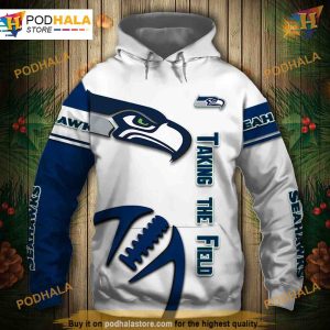 Seattle Seahawks Hoodie 3D, Graphic Balls Design, Affordable Pullover