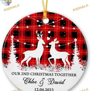 Second Christmas Together 2023 Ornament, Personalized Couple Anniversary
