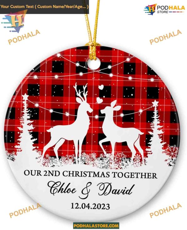 Second Christmas Together 2023 Ornament, Personalized Couple Anniversary