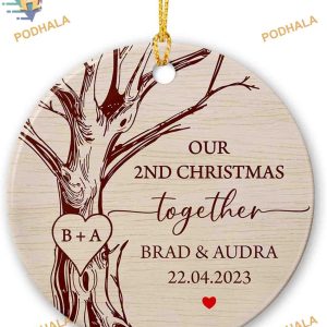 Second Christmas Together 2023, Personalized Couple Anniversary Keepsake