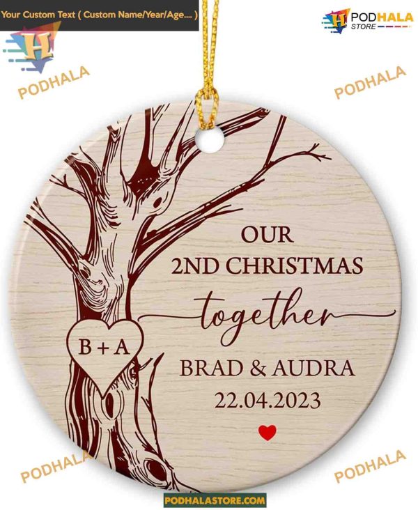 Second Christmas Together 2023, Personalized Couple Anniversary Keepsake