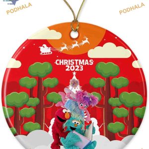 Sesame Street Elmo Ornament 2023, Unique Gift, Printed Both Sides Christmas Keepsake