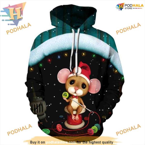 Sewing Bear Christmas Hoodie, Funny Xmas Gifts