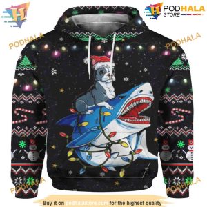 Shark Boston Terrier 3D Funny Hoodie Christmas, Xmas Gifts