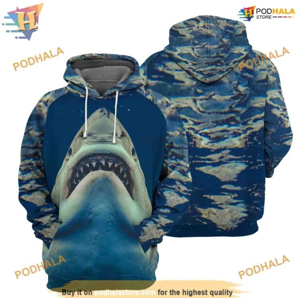 Shark Full All Over Printed Funny Animal 3D Hoodie Sweatshirt