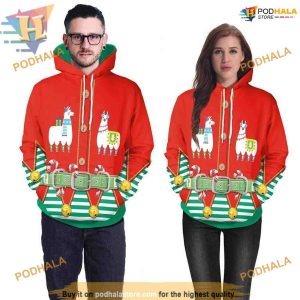 Sheep Pattern Xmas 3D Hoodie, Funny Xmas Gifts