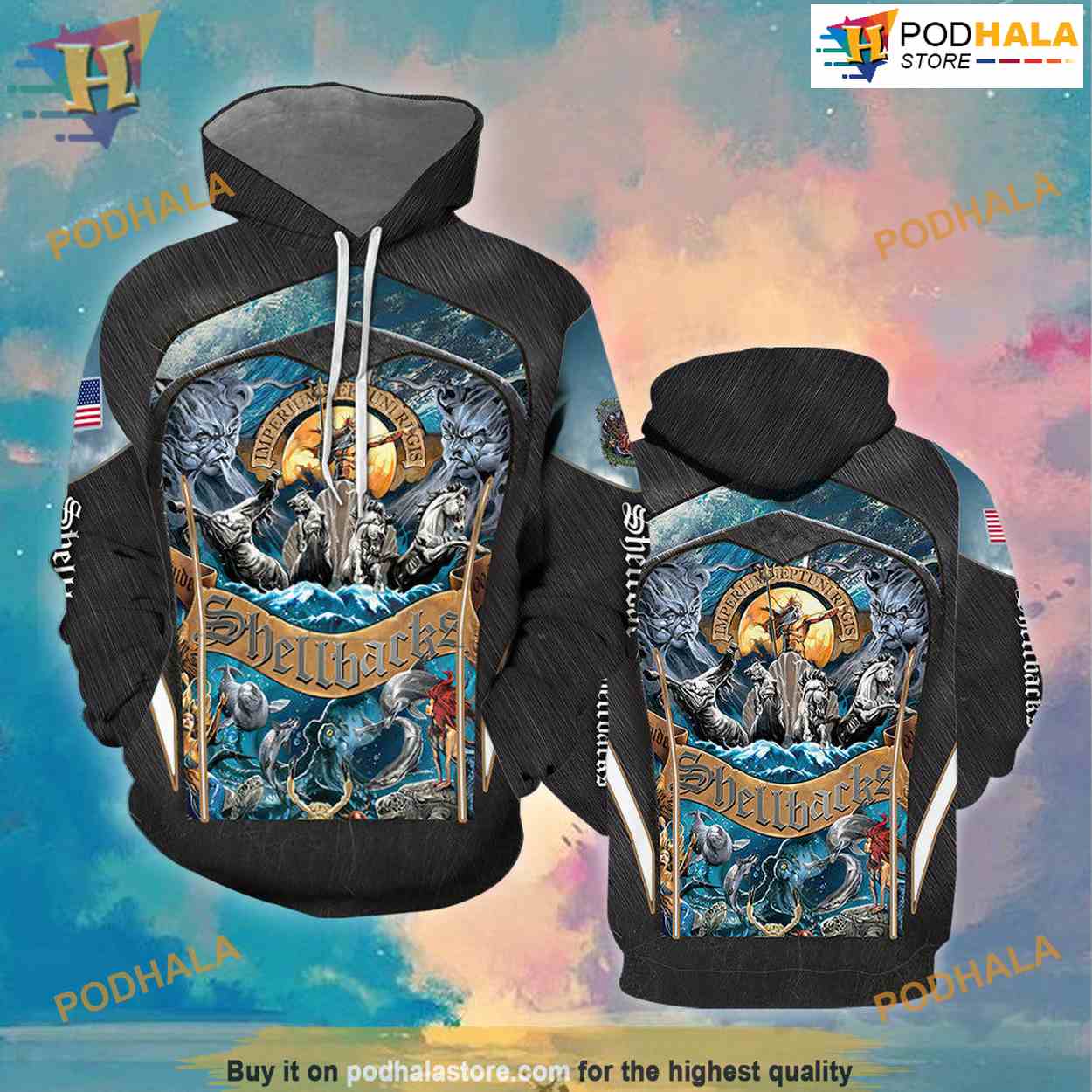 Shellbacks All Over Printed 3D Hoodie Sweatshirt Shellbacks All Over Printed 3D Hoodie Sweatshirt