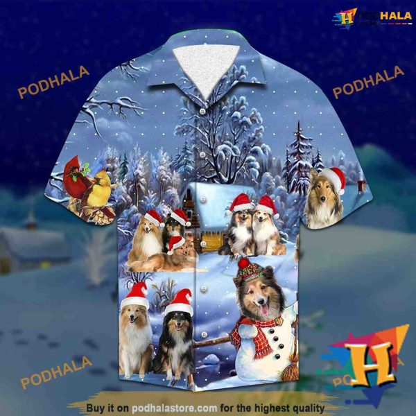 Shelties Celebratory Hawaiian Shirt, Funny Xmas Gifts