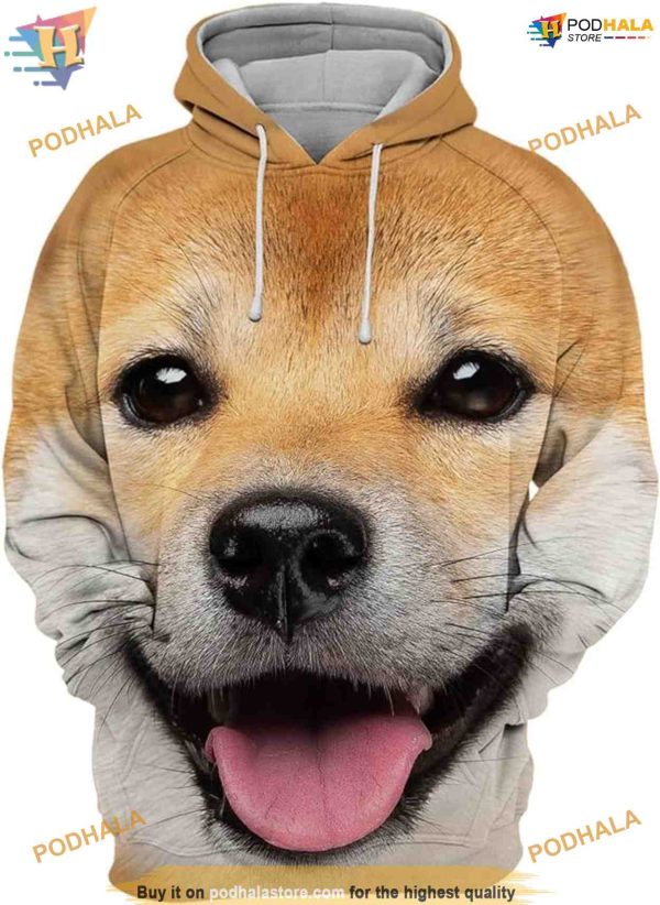 Shiba Inu Akita Dog Full Printing 3D Hoodie Sweatshirt