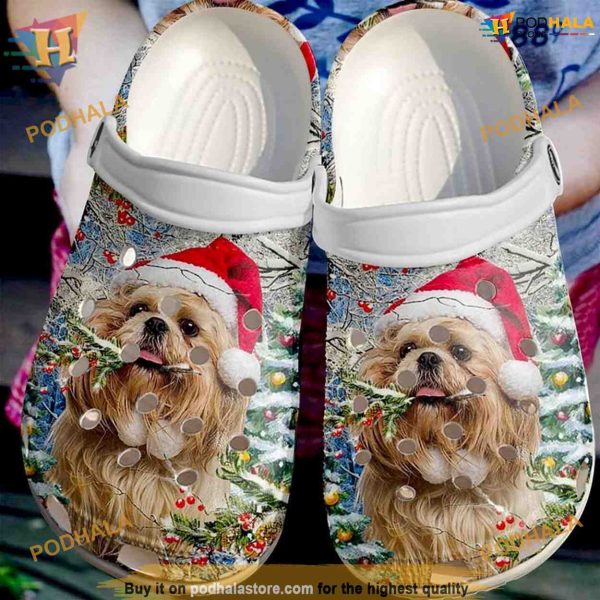 Shih Tzu Christmas Crocband Crocs, Funny Christmas Crocs for Pet Fans