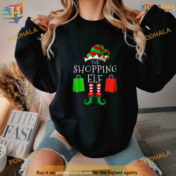 Shopping Elf Matching Family Group Christmas Party Shirt Hoodie