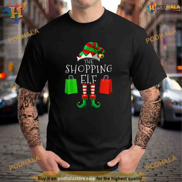 Shopping Elf Matching Family Group Christmas Party Shirt Hoodie