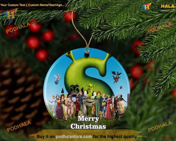 Shrek Disney Christmas Ornament, 2023 Family-Themed Xmas Tree Decor