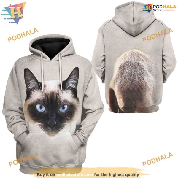Siamese Cat Costume Full All Over Printed 3D Hoodie Sweatshirt