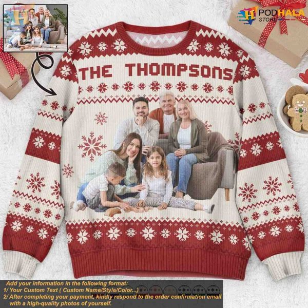 Silly Family Xmas Sweater, Personalized Custom Photo Christmas Outfit