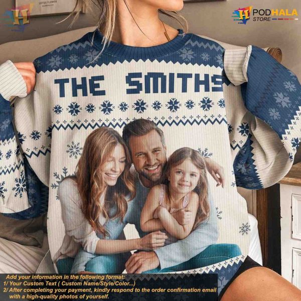 Silly Family Xmas Sweater, Personalized Custom Photo Christmas Outfit
