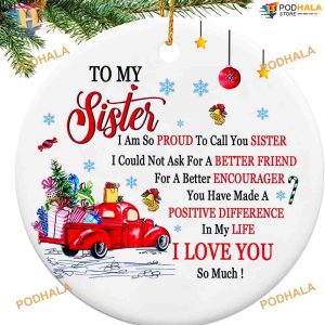 Sister Christmas Ornaments 2023, Family Tree Decoration