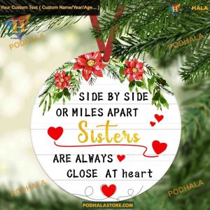 Sister Christmas Ornaments 2023, Personalized Family Ornaments