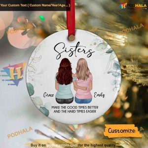 Sisters Christmas Keepsake Personalized Best Friend Ornaments