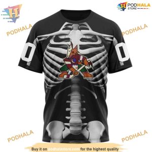 Skeleton Costume NHL Halloween Arizona Coyotes Hoodie 3D Unique Arizona Coyotes Merch 3