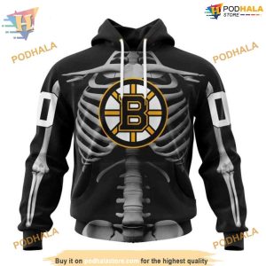 Skeleton Costume Special NHL Boston Bruins Hoodie 3D Halloween Inspired Merch 1