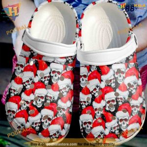 Skull Christmas Custom Crocs, Creative Christmas Gifts for Skull Lovers
