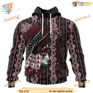 Skull Native Design NHL Arizona Coyotes Hoodie 3D, Unique Arizona Coyotes Special Merch
