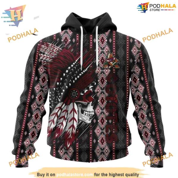 Skull Native Design NHL Arizona Coyotes Hoodie 3D, Unique Arizona Coyotes Special Merch