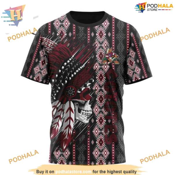Skull Native Design NHL Arizona Coyotes Hoodie 3D, Unique Arizona Coyotes Special Merch