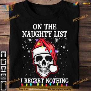 Skull Santa Naughty List Shirt, Family Christmas Shirt Ideas