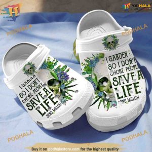 Skull Succulent Save A Life Crocs, Funny Christmas Crocs for Plant Lovers