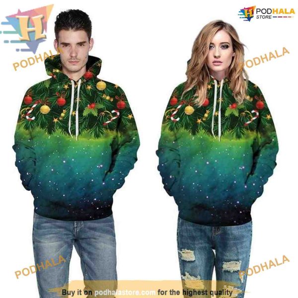 Sky Christmas Tree Hoodie, Unique Funny Christmas Gift Ideas