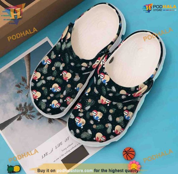 Sloth Christmas Crocband Crocs, Creative Xmas Gifts for Sloth Fans