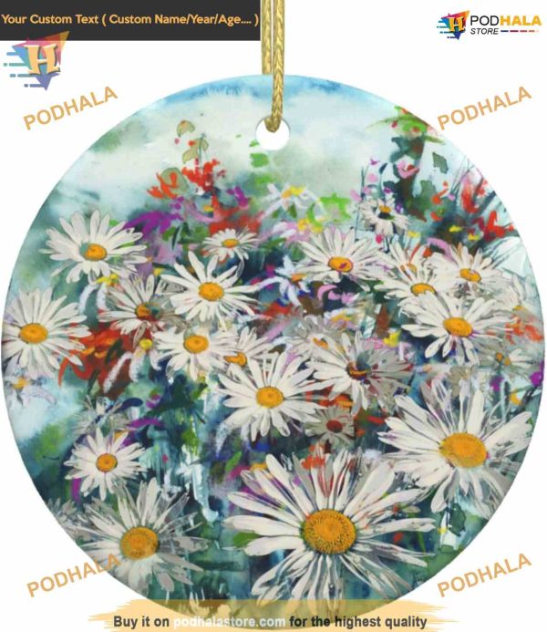Small Daisies 2023 Ornament, Personalized Family Ornaments for Christmas
