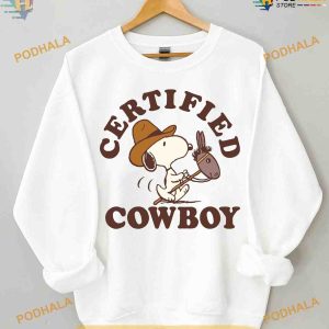 Snoopy Certified Cowboy Sweatshirt, Snoopy Cowboy Shirt For Women Men