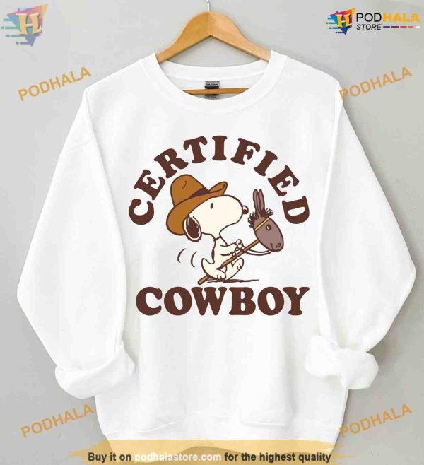 Snoopy Certified Cowboy Sweatshirt, Snoopy Cowboy Shirt For Women Men