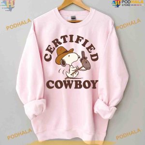 Snoopy Certified Cowboy Sweatshirt Snoopy Cowboy Shirt For Women Men 2