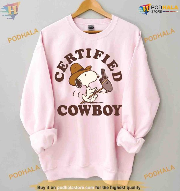 Snoopy Certified Cowboy Sweatshirt, Snoopy Cowboy Shirt For Women Men