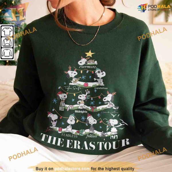 Snoopy Christmas Tree and Taylor’s Version Cartoon Sweatshirt, The Ears Tour