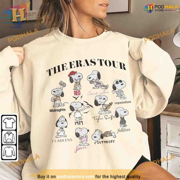 Snoopy Eras Tour Cartoon Christmas Shirt, Funny Xmas Gift Idea