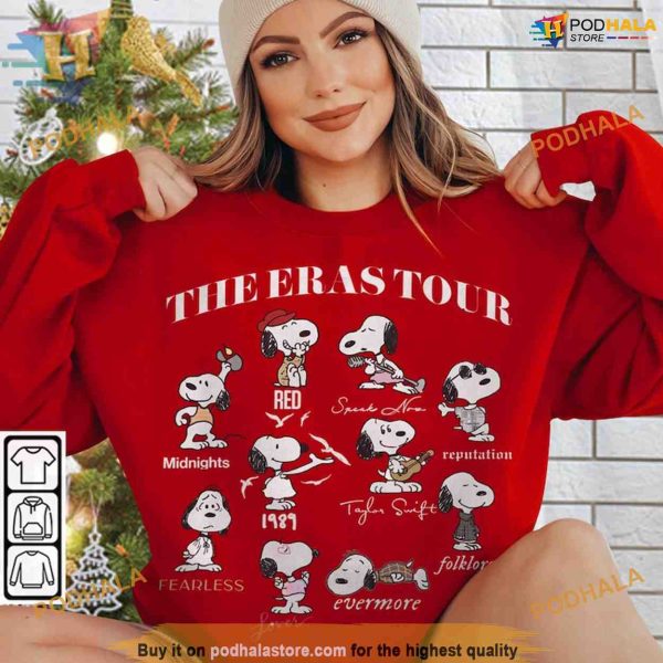 Snoopy Eras Tour Christmas Shirt, Family Pajama Gift Idea