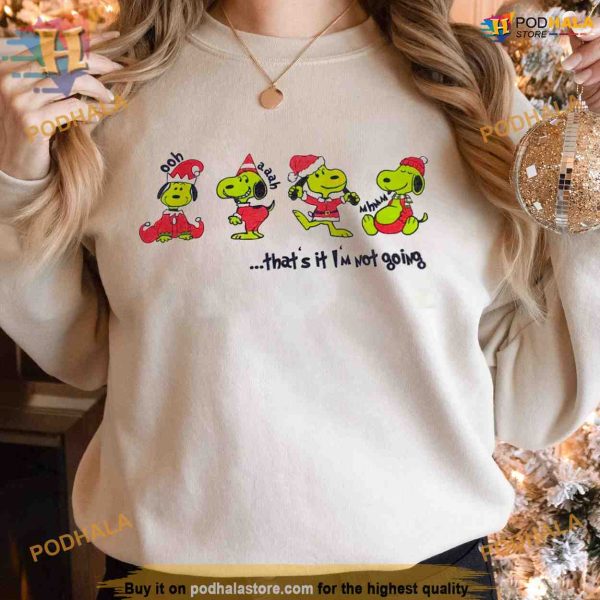 Snoopy’s Christmas Not Going Peanuts Merry Grinchmas Shirt, Xmas Gifts