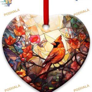 Snowflakes Cardinal Family Christmas Tree Ornaments