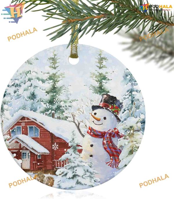 Snowman 2023 Christmas Tree Ornament, Family Christmas Ornaments, Ceramic Decor