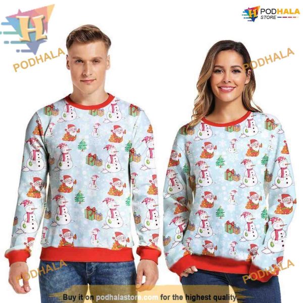 Snowman 3D Xmas Sweatshirt 3D Hoodie, Creative Christmas Gift