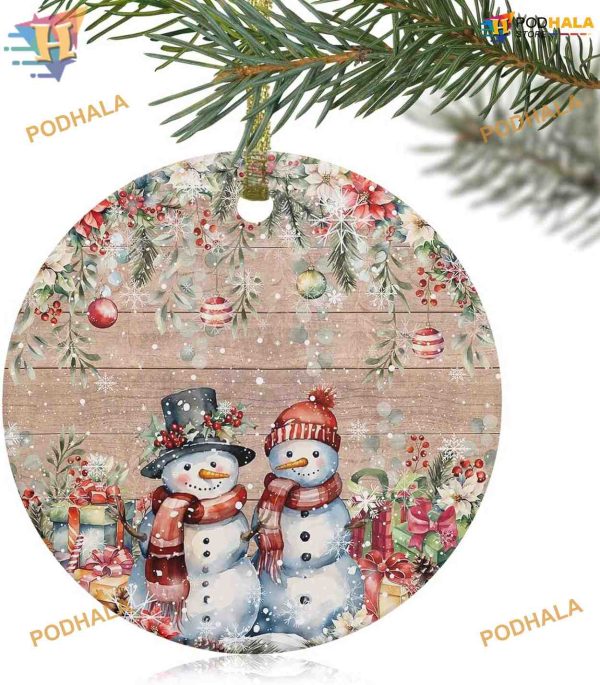 Snowman Brown 2023 Ornament, Custom Family Ornaments
